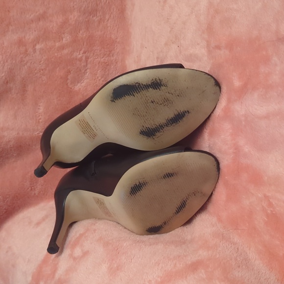 Marc Fisher Black Leather Peep Toe Bootie - Picture 6 of 8